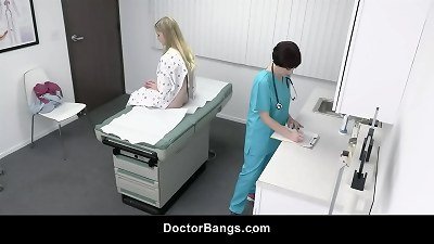 cute teenager Getting special treatment from dormitory doctor and Nurse - Harlow West