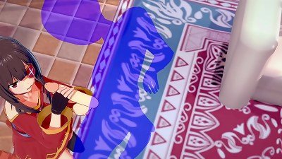 KonoSuba manga porn - Megumin hj with money-shot in her face - chinese chinese manga porn anime game porn