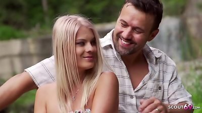 Real German teen couple Romantic Outdoor hook-up on Holiday